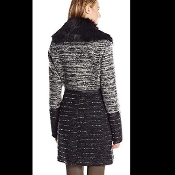 New 3 Season Boucle Coat Jacket wRmvble Fur Collar - Picture 3 of 9